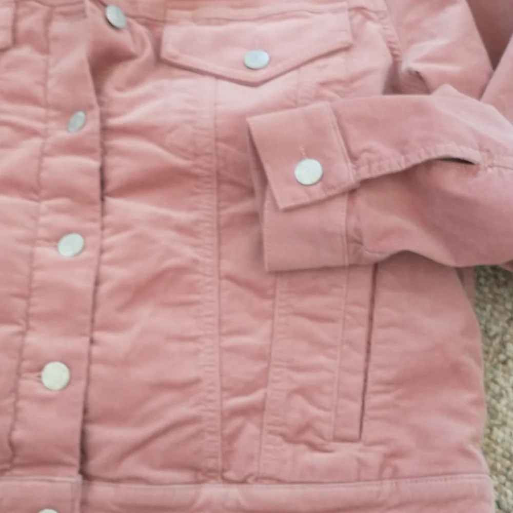 NWT Ann Taylor LOFT Sherpa Lined Corduroy Trucker Jacket Medium - Picture 4 of 10